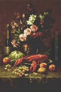 Nature Morte Aux Roses Et Au Homard