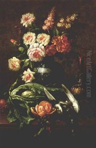 Nature Morte Aux Fleurs Et A L'orange