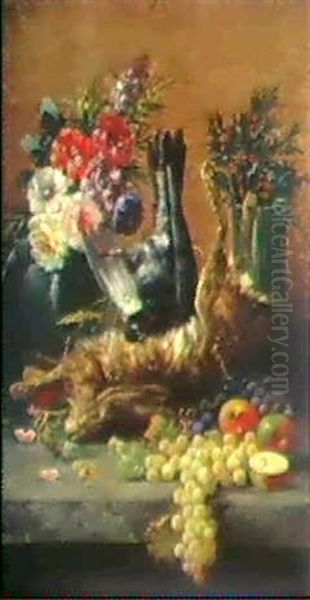 Stilleben Mit Hase, Taube Und Blumen - view 1