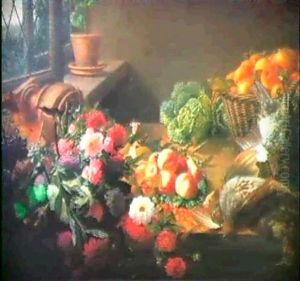 Blumenstilleben Mit Fruchten