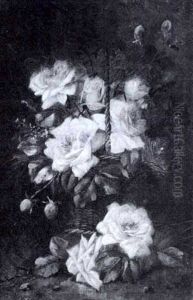 Still Life With Roses In A Basket