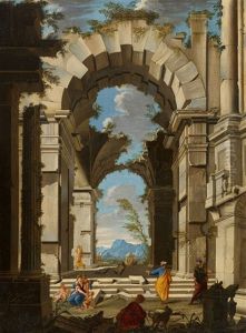 Architekturcapriccio Mit Figuren by Alberto Carlieri