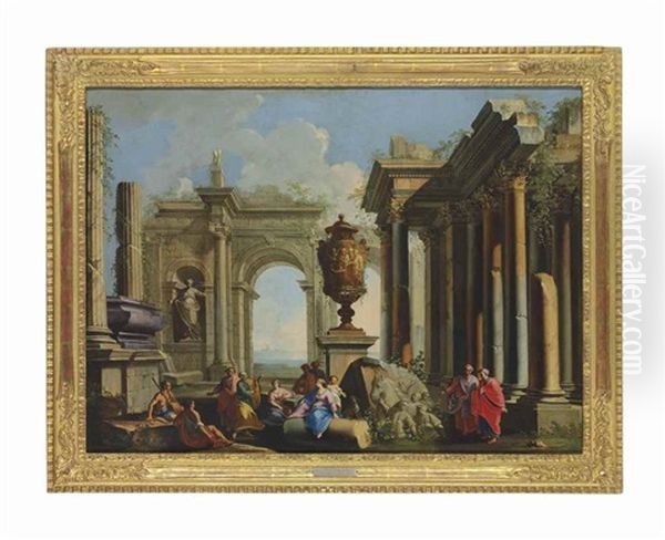 An Architectural Capriccio With An Apostle Preaching Among Ruins - view 1