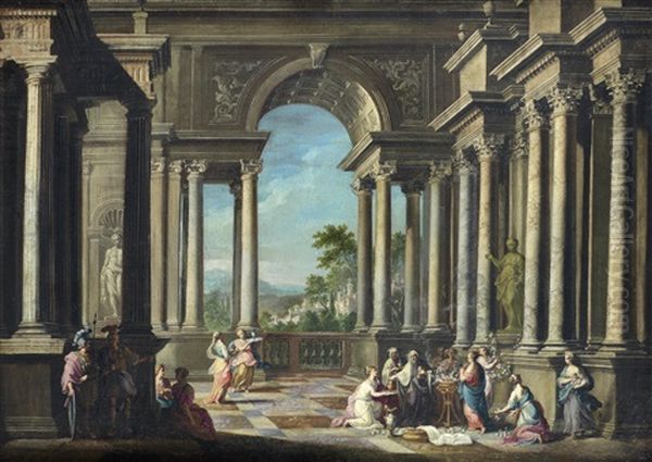 The Meeting Of King Solomon And The Queen Of Sheba (+ King Solomon Making Offerings To A Goddess; Pair) - view 1