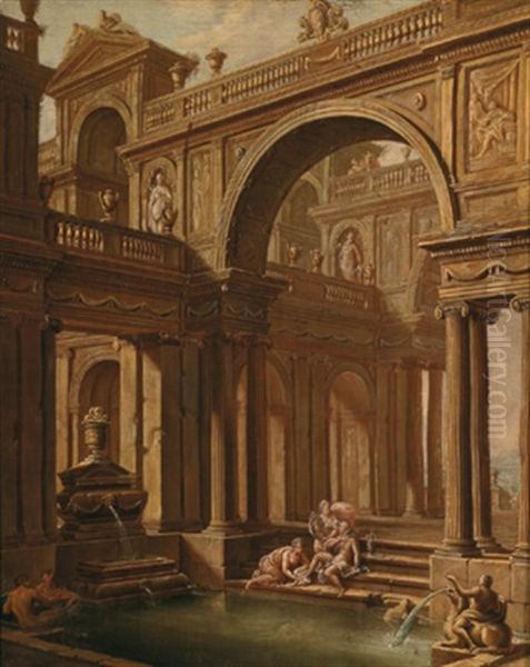 Architektur-capriccio Mit Susanna Im Bade - view 1