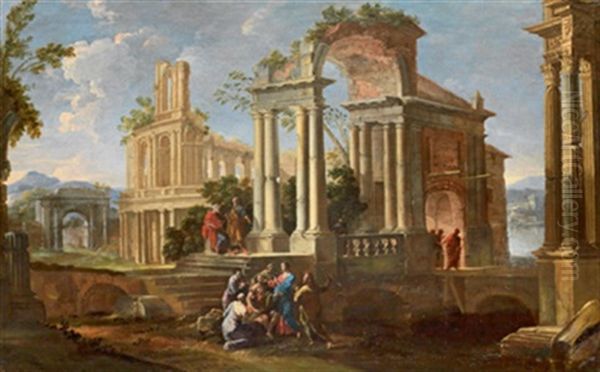 Capriccio Architettonico Con Cristo Che Sana Un Cieco - view 1