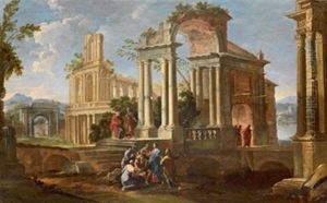 Capriccio Architettonico Con Cristo Che Sana Un Cieco