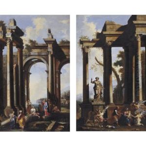Rest On The Flight Into Egypt (+ An Apostle Preaching; Pair)