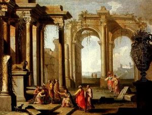 Landscape With Classical Ruins And Saint Peter Baptising