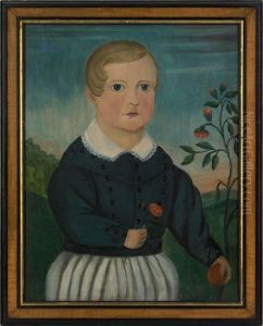 Folk Portrait Of A Young Boy by Andrew B. Carlin