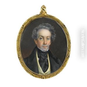 Miniature Portrait Of A Gentleman In A Yellow Waistcoat
