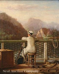 Steamship Passage On The Hudson by John Carlin