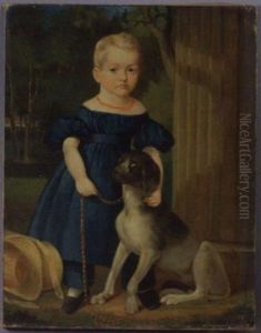 Portrait Of A Young Girl With A Dog Portrait Of A Young Girl With A Dog