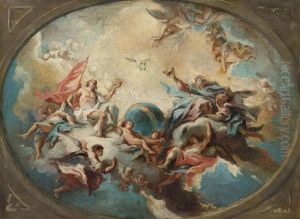 The Holy Trinity. Sketch For A Ceiling Painting In Asti by Carlo Innocenzo Carlone