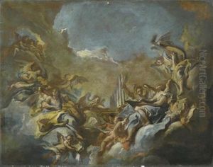 Apotheose Der Heiligen Cacilia Mit Engelskonzert (design For A Ceiling Fresco In The Cathedral Of Asti) by Carlo Innocenzo Carlone