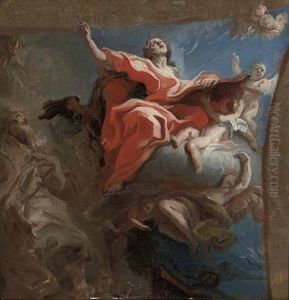 Saint John The Evangelist And Saint Augustine Of Hippo (bozzetto) by Carlo Innocenzo Carlone