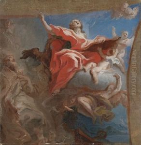 Saint John The Evangelist And Saint Augustine Of Hippo by Carlo Innocenzo Carlone