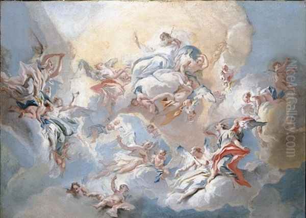 God The Father And Angels In Glory - view 1