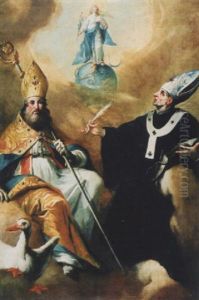 Die Heiligen Geminianus Von Modena Und Andreas Corsini by Carlo Innocenzo Carlone