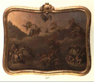 Allegoriskt Motiv Med Antikens Gudar Allegoriskt Motiv Med Antikens Gudar
