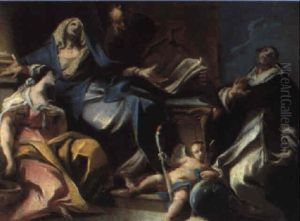 La Vergine E Tre Santi In Preghiera by Carlo Innocenzo Carlone