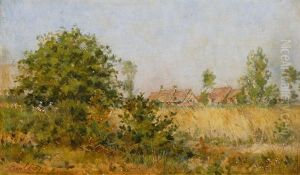 Wheat Field In A French Landscape by Mario Cornilleau Raoul Carl-Rosa