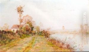 A House On A Track In A River Landscape A House On A Track In A River Landscape