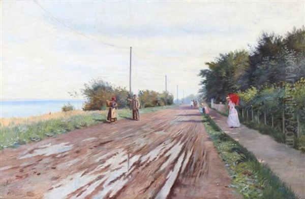 People Strolling Along The North Coast Of Sealand - view 1
