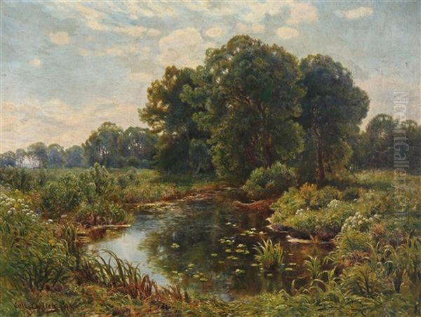 A Summer Landscape With A Creek - view 1