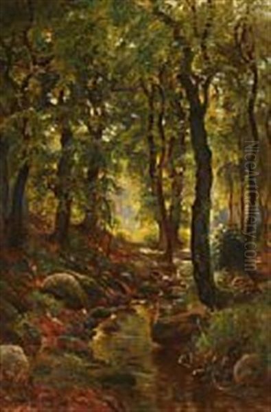 Forest Scene With A Stream - view 1