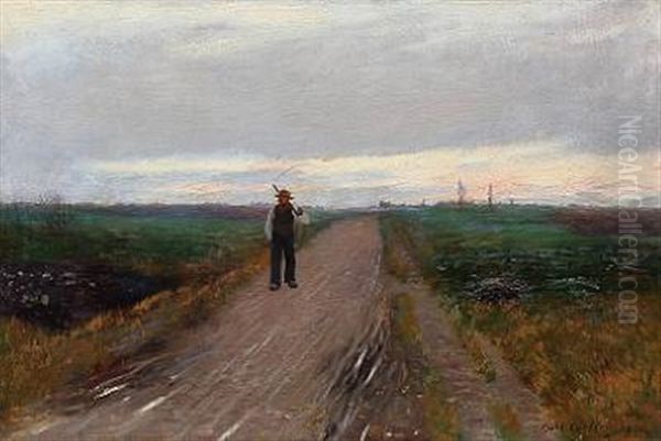 Peasant With A Scythe On A Field Road - view 1