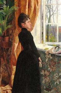 Young Woman Standing At The Window Young Woman Standing At The Window