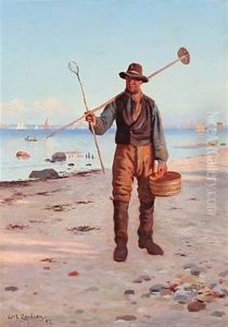 A Fisherman On The Beach by Carl Carlsen
