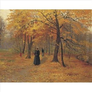 A Forest Walk In Autumn by Carl Carlsen