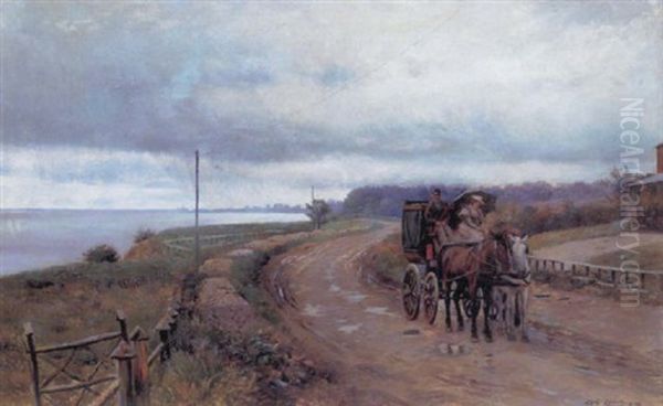 Postvogn Pa En Nordsjaellandsk Vej, Sommer - view 1