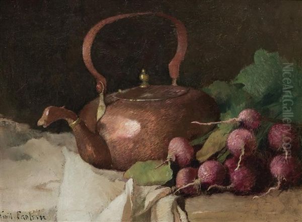 Still Life With Tea Kettle And Radishes", C. 1890 - view 1