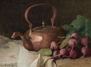 Still Life With Tea Kettle And Radishes", C. 1890