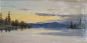 Seascape With Trees & Mountain Seascape With Trees & Mountain