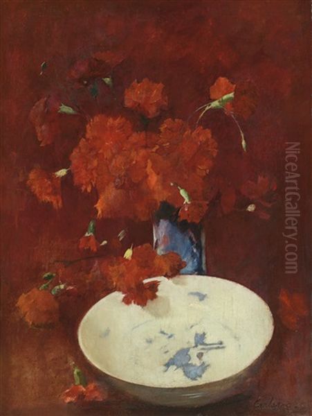 Red Carnations And Delft (red Carnations) - view 1