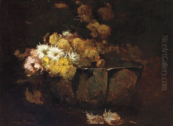 Sunlit Flowers In A Chinese Bowl - view 1