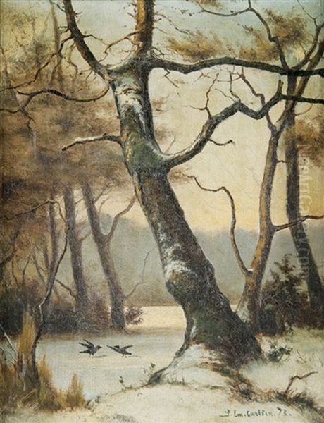 Winter Landscape At Dusk - view 1