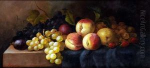 A Pair, Still Life, Ripe Fruit On A Table Ledge