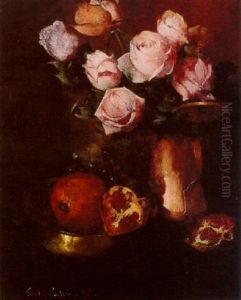 Roses In A Copper Jar by Emil Carlsen