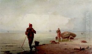 Along The Shore, Normandy by Emil Carlsen