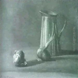 Still Life Of A Copper Pitcher And Onions by Emil Carlsen