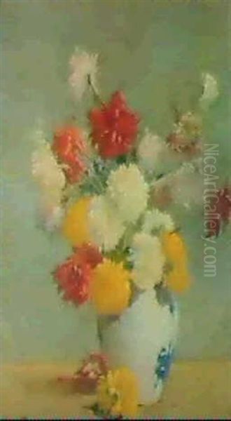 Asters In A Canton Vase - view 1