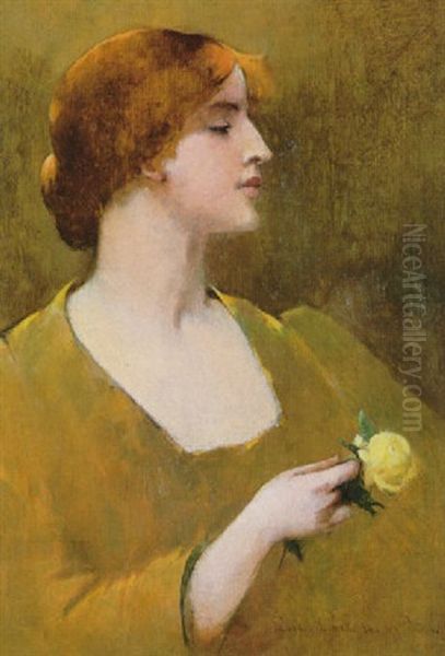 Woman With Yellow Rose - view 1