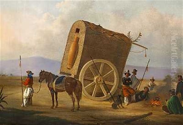 Karavane Holder Hvil Pa Den Argentinske Pampas - view 1