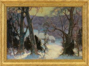 Winter Landscape With Cottage by John Fabian Carlson