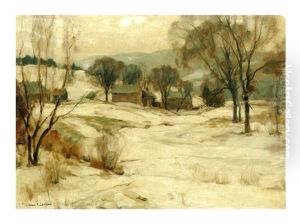 Cabins In Winter by John Fabian Carlson
